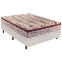 Cama Box Casal: Colchão Molas Paropas MasterPocket Ensacadas Esplêndido + Base CRC Courano Branco(138x188)