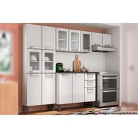 Kit de Cozinha Modulada 4 Peças Múltipla  (2 Armários + 1 Balcão + 1 Paneleiro) C4P83 Branco - Bertolini