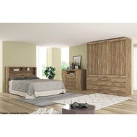 Quarto Casal Completo 3 Peças (1 Guarda Roupa + 1 Cômoda + 1 Cabeceira) QC28 Atacama - Santos Andirá
