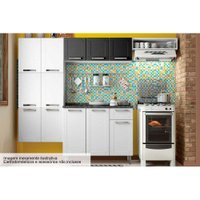 Cozinha Modulada Bertolini Múltipla  4 Peças (2 Armários + 1 Balcão + 1 Paneleiro) C4P79 Branco/Preto