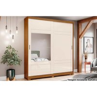 Guarda Roupa 2 Portas de Correr e 3 Gavetas Verg Nature/Veludo Light Cinza Gelo - Henn