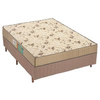 Cama Box Casal: Colchão Espuma Polar D45 Pérola Clean + Base CRC Rústico Clean(138x188)