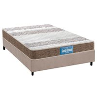 Cama Box Casal: Colchão Espuma Probel D33/EP Guarda Costas Próintense Double Face + Base CRC Suede Clean(138x188)