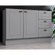 Módulo Cozinha Henn Americana Balcão 2 Portas e 3 Gavetas p/ Pia 120cm S/tampo Cinza
