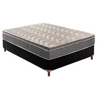 Cama Box Casal: Colchão Espuma D45 Paropas /EP Confort Mega Firme + Base CRC Suede Black(138x188)
