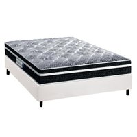 Cama Box Casal: Colchão Espuma D33 Probel /EP  Advanced Tech1500 Plus + Base CRC Courano White(138x188)