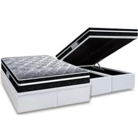 Cama Box Baú Queen: Colchão Ortopédico Probel D33/EP ProDormir Advanced Tech1500 Plus + Base CRC Courano White(158x198)