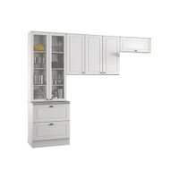 Kit de Cozinha Modulada 3 Peças Americana  (2 Armários + 1 Paneleiro) CPT07 Branco - Henn