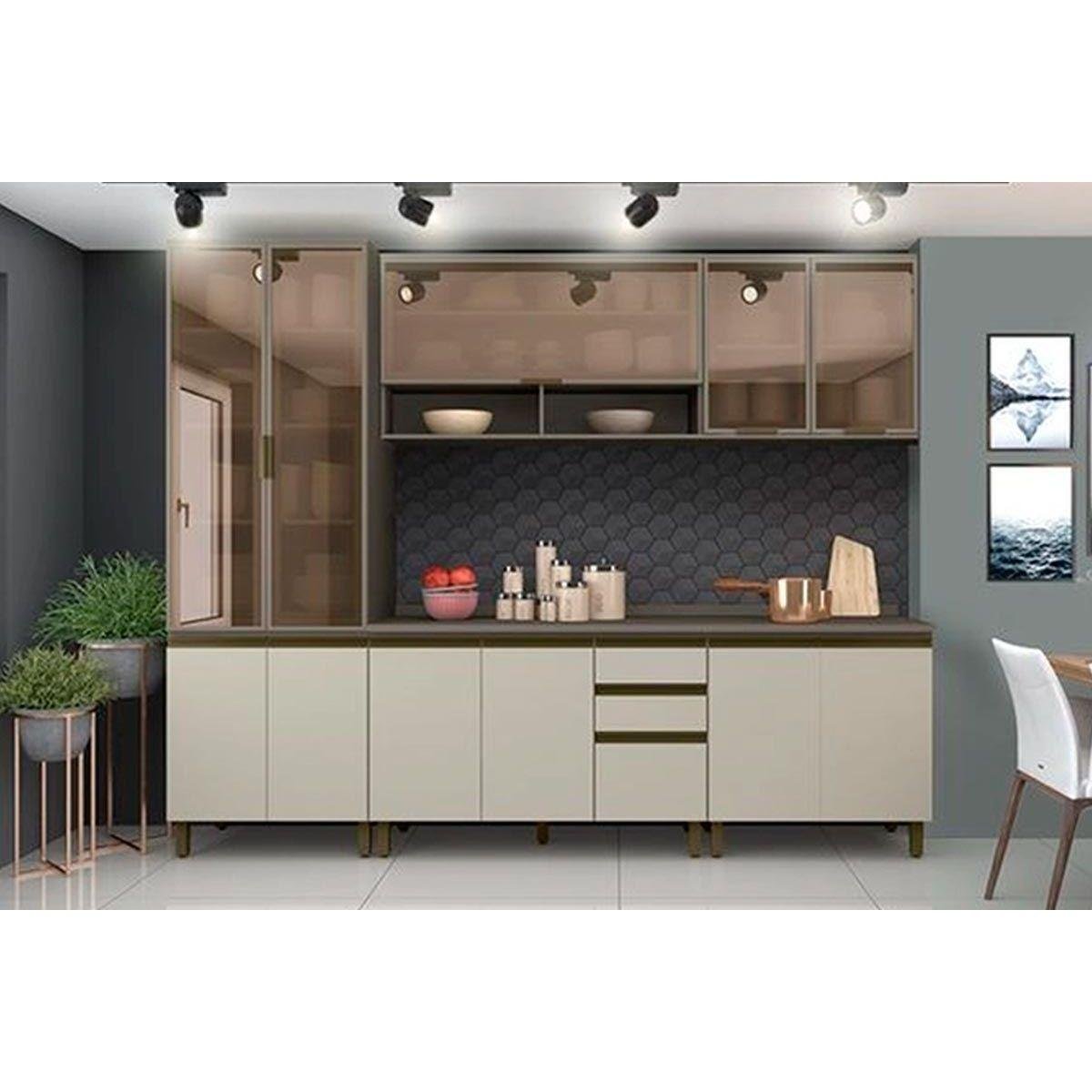 Cozinha Completa Connect 7 Peças (2 Armários + 2 Balcões + 1