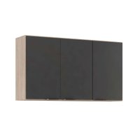 Armário de Cozinha Modulado Firenze 3 Portas 120cm Avena/Grafito - Demóbile
