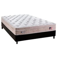 Cama Box Casal: Colchão Molas Ensacadas Plumatex MasterPocket Miami + Base CRC Courano Black(138x188)