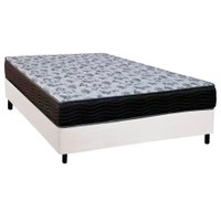 Cama Box Casal: Colchão Espuma Ortobom D33/EP Fort Tech ISO 100 + Base CRC Courano White(138x188)
