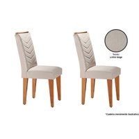 Cadeira Sala de Jantar Londrina Kit 2 Un Imbuia/Bege Turim - Rufato