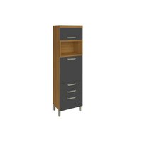 Torre Quente de Cozinha Paneleiro Princesa 1Forno c/2Ptas e 3Gavs 64cm Freijo/Grafite - Nesher
