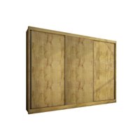 Guarda Roupas 3 Portas de Correr    e 6 Gavetas Sollo Plus Cumaru - Novo Horizonte
