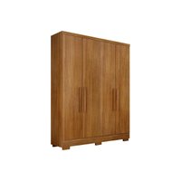 Guarda Roupa Solteiro 4 Portas e 2 Gavetas c/Pés Milly Freijo Cumaru - Novo Horizonte