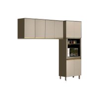 Kit de Cozinha Modulada 3 Peças Connect  (2 Armários + 1 Paneleiro) CPT19 Duna/Cristal - Henn