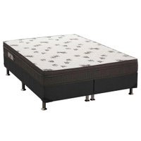 Cama Box King: Colchão Espuma D45 Ortobom Light Saúde + Base CRC Suede Black(186x198)