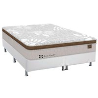 Cama Box King: Colchão Molas Sealy Posturepedic Doux Confort + Base Courano Branco(193x203)