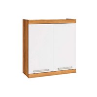 Armário Aéreo Cozinha Modulado  Burguesa Premium c/ 2 Portas Freijó/Branco - Nesher