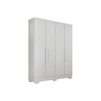 Guarda Roupa Solteiro 4 Portas e 2 Gavetas c/Pés Milly Branco - Novo Horizonte