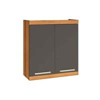 Armário Aéreo Cozinha Modulado  Burguesa Premium c/ 2 Portas Freijo/Grafite - Nesher