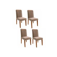 Kit 4 Cadeiras Sala Jantar Nicole  4 Un Savana/Suede Joli - Cimol