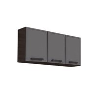 Armário de Cozinha Modulado  Estilo 7008 3 Portas Cinza/Grafite - Bertolini