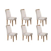 Kit 6 Cadeiras Sala Jantar Athenas  6 Un Imbuia/Veludo Creme - Rufato