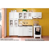 Cozinha Modulada Completa Múltipla 4 Peças (2 Armários + 1 Balcão + 1 Paneleiro) C4P75 Branco - Bertolini