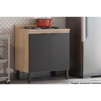 Balcão de Cozinha Modulado Firenze 2 Portas c/Tampo 80cm Avena/Grafito - Demóbile
