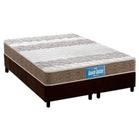 Cama Box Queen: Colchão Anatômico Probel D33/EP Guarda Costas Próintense Double Face + Base CRC Suede Brown(158x198)