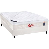 Cama Box Casal: Colchão Molas Castor Pocket Gold Star Vitagel + Base CRC Courano White(138x188)