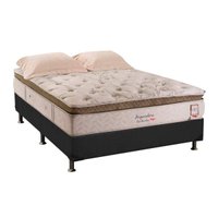 Cama Box Casal: Colchão Molas MasterPocket Ensacadas Herval   Imperatore Eco Bamboo + Base CRC Suede Gray(138x188)