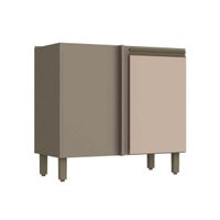 Módulo Cozinha Henn Connect Balcão Canto Reto c/ 1 Porta s/ Tampo 84cm Duna/Cristal