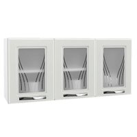 Módulo Cozinha Telasul Star New Armário   c/ 3 Portas c/Vidro Branco