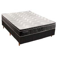 Cama Box Casal: Colchão Molas Paropas Extrapedic Olímpia + Base CRC Suede Black(138x188)