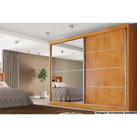 Guarda Roupa Casal Verona Plus c/4 Gavetas e 2 Portas de Correr c/1 Espelho Peroba - Europa