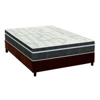 Cama Box Casal: Colchão Molas Orthoflex Bonnel Venezia + Base CRC Suede Marrom(138x188)