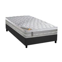 Cama Box Solteiro: Colchão Molas Pocket Ensacadas Castor  Premium Gel + Base CRC Suede Gray(88x188)