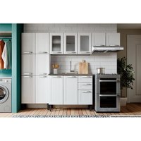 Cozinha Modulada Completa Múltipla 4 Peças (2 Armários + 1 Balcão + 1 Paneleiro) C4P76 Branco - Bertolini