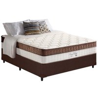 Cama Box Casal: Colchão Molas Ensacadas Anjos MasterPocket King Best Marrom + Base CRC Courano Brown(138x188)