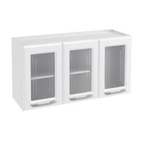 Módulo Cozinha Telasul Topázio Armário  3 Portas c/ Vidro Branco