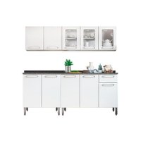 Cozinha Modulada Completa Evidence 4 Peças (2 Armários + 2 Balcões) C4P38 Branco - Bertolini