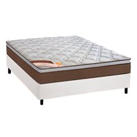 Cama Box Casal: Colchão Molas Castor Pocket Revolution + Base CRC Courano Branco(138x188)