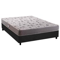 Cama Box Casal: Colchão Ortopédico Herval D28/EP Anatômico Black + Base CRC Suede Gray(138x188)