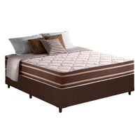 Cama Box Casal: Colchão Molas Anjos Superlastic Duo Sono + Base CRC Courano Brown(138x188)