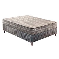 Cama Box Casal: Colchão Espuma D45 Paropas Pasquale Plus + Base CRC Rústico Gray(138x188)