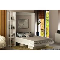 Cama de Casal Articulada Dobrável Multifuncional CM8014 Branco - Tecno Mobili
