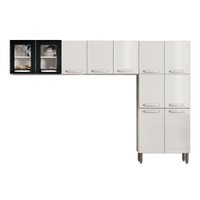 Kit de Cozinha Modulada 3 Peças Evidence  (2 Armários + 1 Paneleiro) CPT51 Branco/Preto - Bertolini